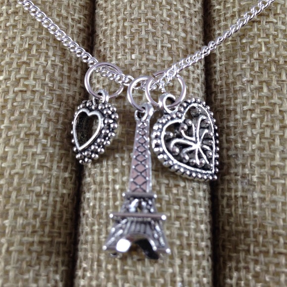 Sterling Silver Plated 3 Charm Necklace