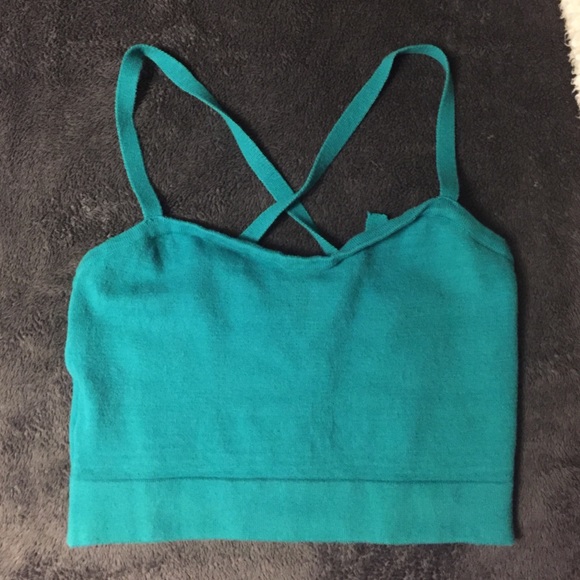 AA knit bralette top in teal - Picture 2 of 4