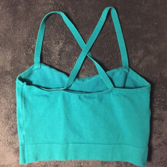 AA knit bralette top in teal - Picture 3 of 4