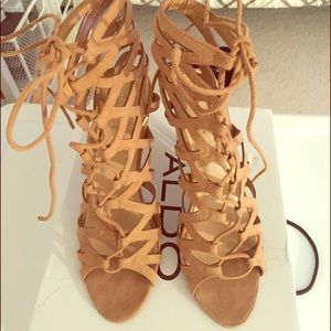 Aldo Ghillie Tie Up Heeled Sandal