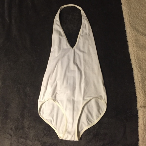 SOLD AA deep v backless halter bodysuit - Picture 3 of 4