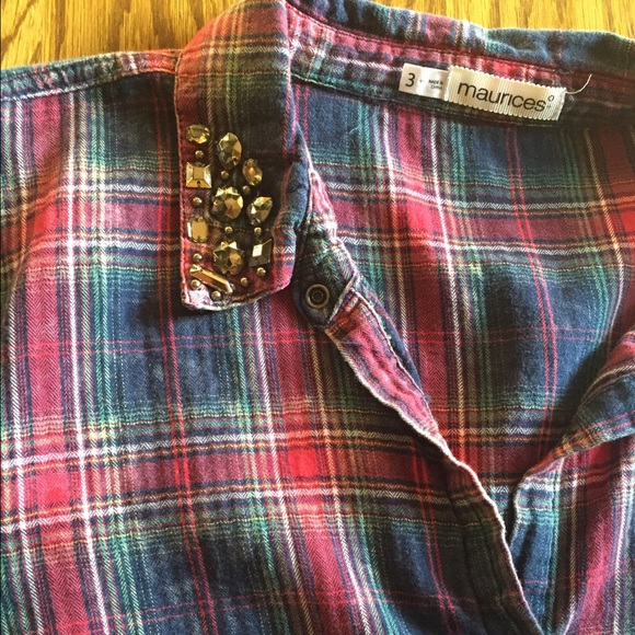 Maurices plus size Plaid button up
