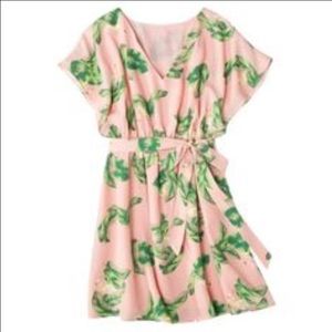 Flamingo print pink dress