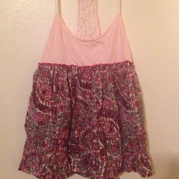 Pink floral print bodice