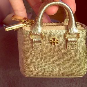 Tory Burch keychain purse in gold