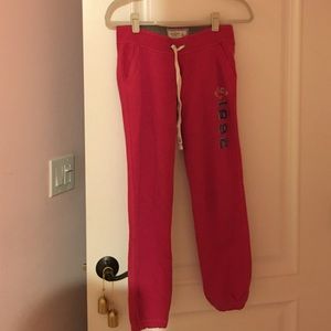 Abercrombie pink ruched leg sweatpants