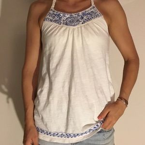 Embroidered halter top
