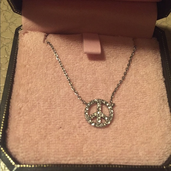 Juicy Silver Peace Sign Necklace