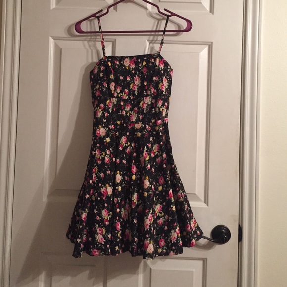 Black Flower Sundress