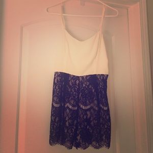 Black and cream lace romper.