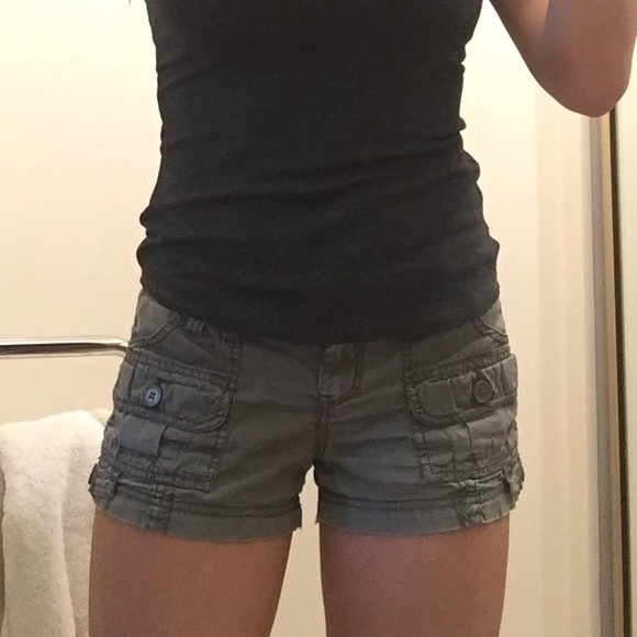 Olive green short shorts