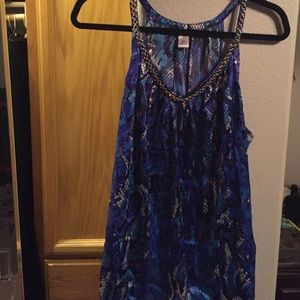 Cache silk/spandex top