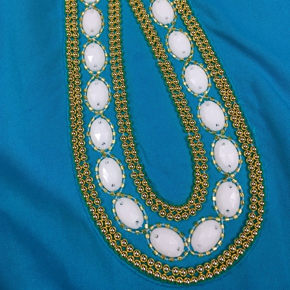 NWT Lilly Pulitzer Turquoise Embellished Tunic - Picture 2 of 4
