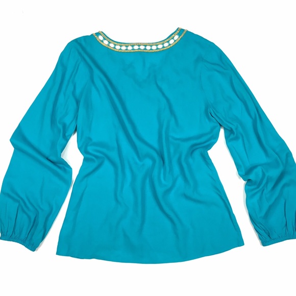 NWT Lilly Pulitzer Turquoise Embellished Tunic - Picture 3 of 4