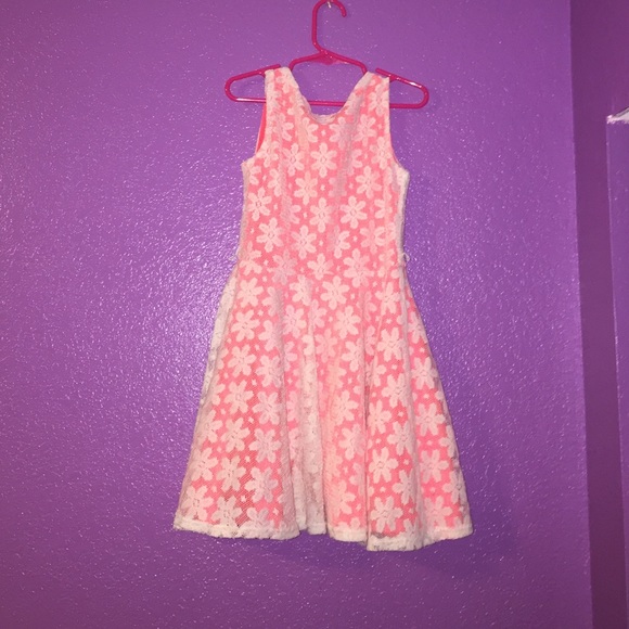 Girls orange flower dress