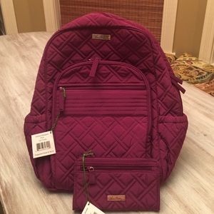 Vera Bradley Campus Backpack  and Wristlet New
