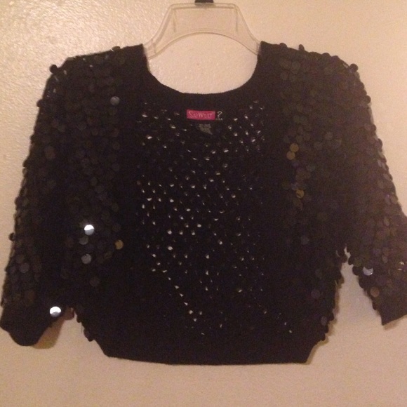 Sequined black cardigan