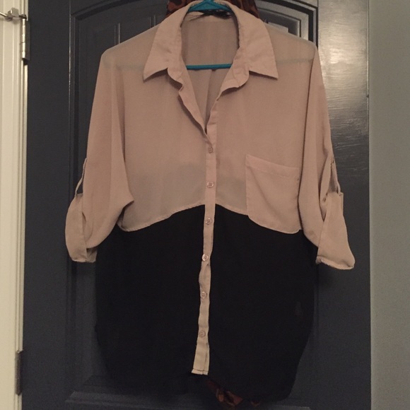 Tan & black Ali & Kris flowy shirt