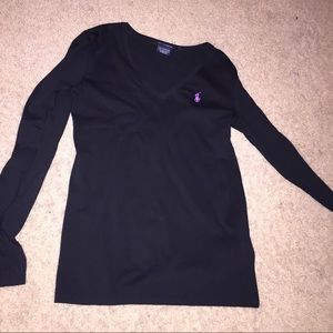 Black polo v neck