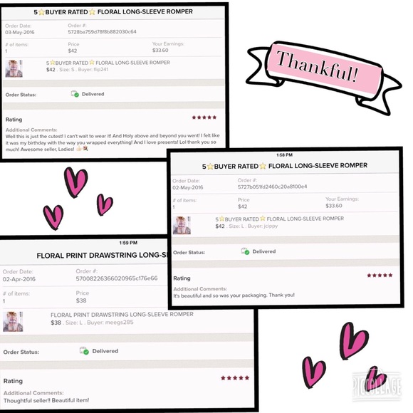 5⭐️RATED FLORAL LONG OR 3/4 SLEEVE ROMPER - Picture 3 of 4