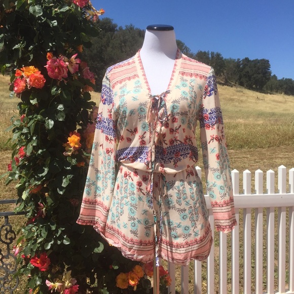 5⭐️RATED FLORAL LONG OR 3/4 SLEEVE ROMPER - Picture 4 of 4