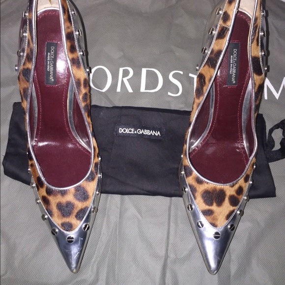 Dolce & Gabbana Shoes - Dolce and Gabbana leopard and silver heel