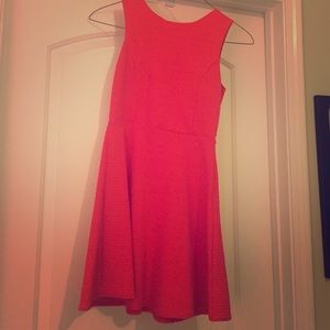 Red dress with cut out back.
