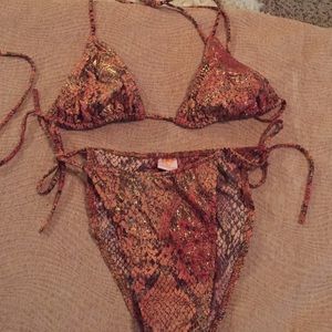 Metallic Venus Bikini with match short skirt wrap