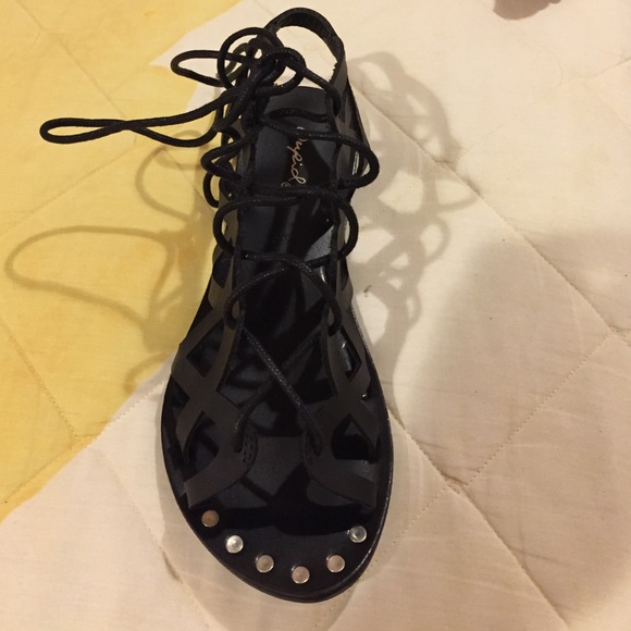 Black Gladiator Sandals - Picture 4 of 4