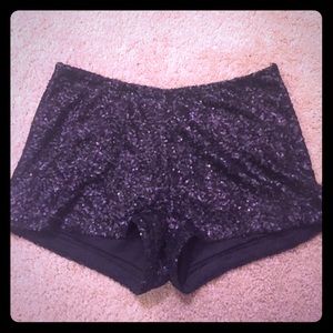 Black sequin shorts