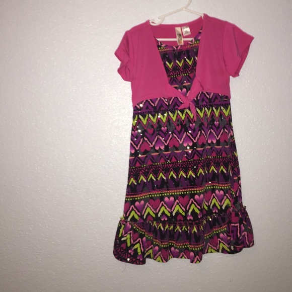 Pink and black girls dress
