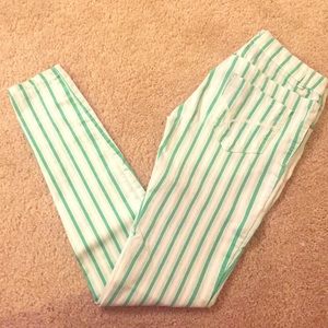 Stripped green and white pants