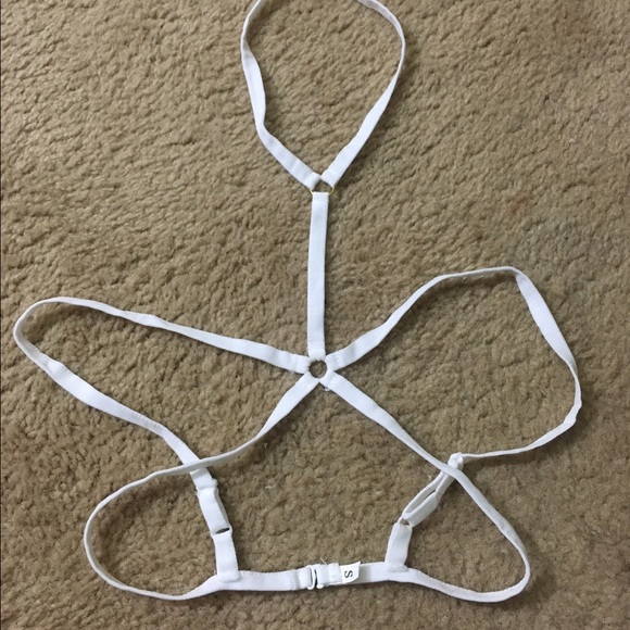 Body Harness Lingerie Top in White - Picture 2 of 2