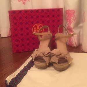 Tory Burch Nude Wedges Size 7.5