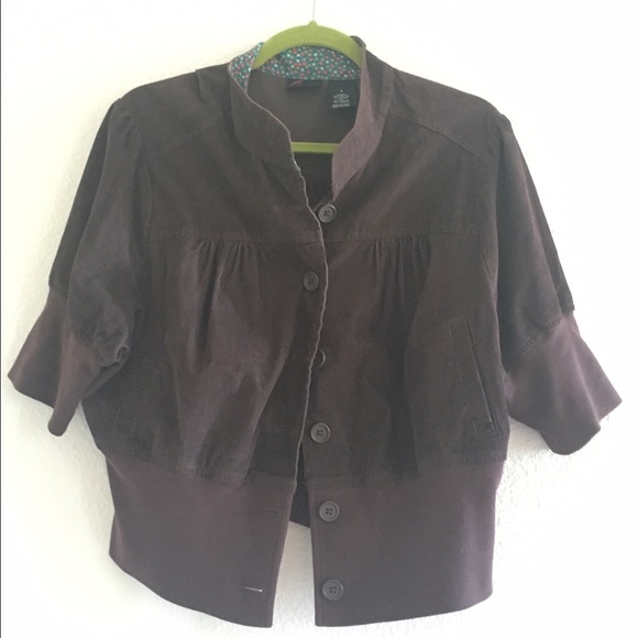 Torrid Dark Brown Short Sleeved Corduroy Jacket
