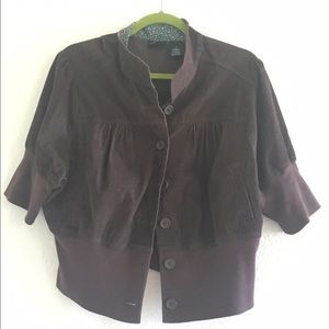 Torrid Dark Brown Short Sleeved Corduroy Jacket