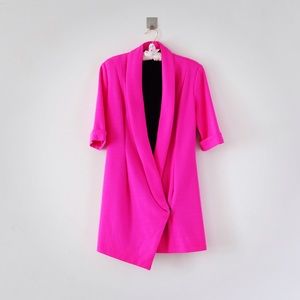 Fuchsia Wool Asymmetrical Jacket Dress