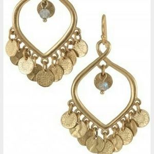 Stella and dot gold coin earrings