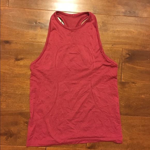 Pink lululemon striped tank