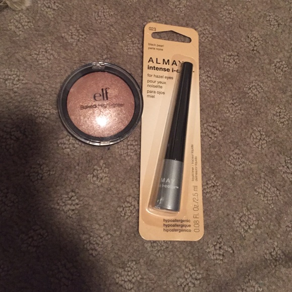 Elf highlighter and almay liner