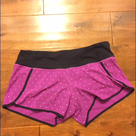 Cute lululemon purple dotted shorts