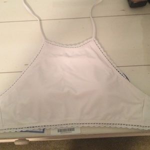 LA Hearts Halter white swim top