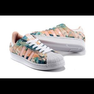 adidas lotus print Superstars size 10