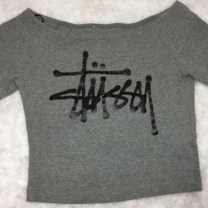 Stussy off shoulder crop top