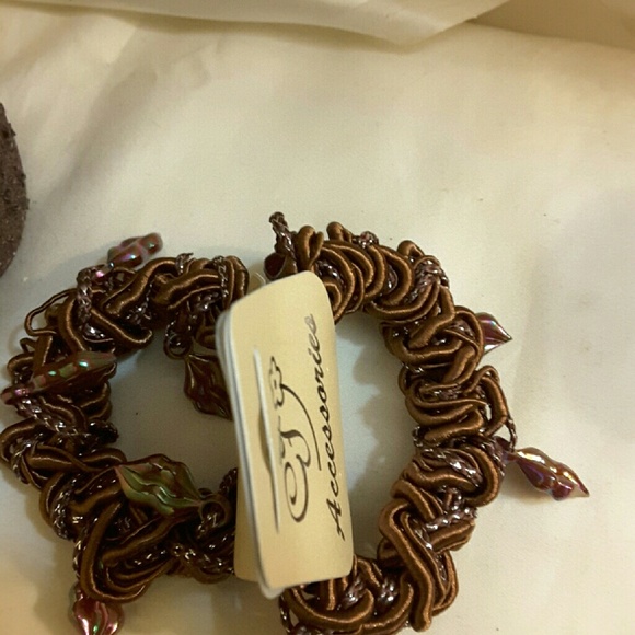 Pair of Fancy Chocolate Hair Scrunchie w/ Lips - Picture 2 of 2