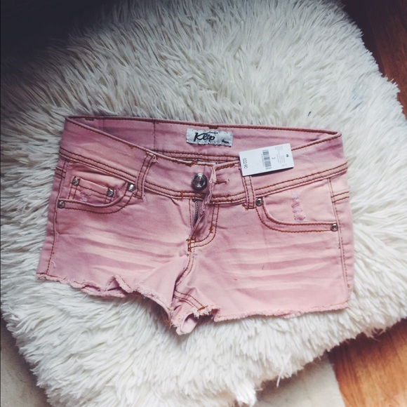 NWT pink denim shorts