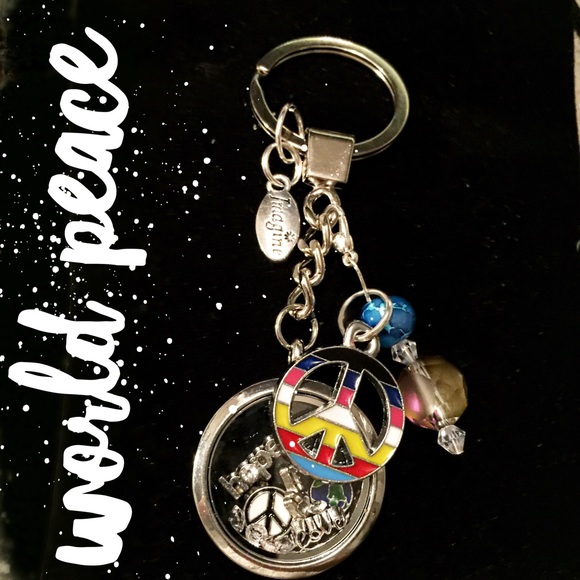 Custom made world Peace keychain locket