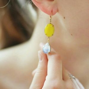 Yellow Elegant Statement Earrings