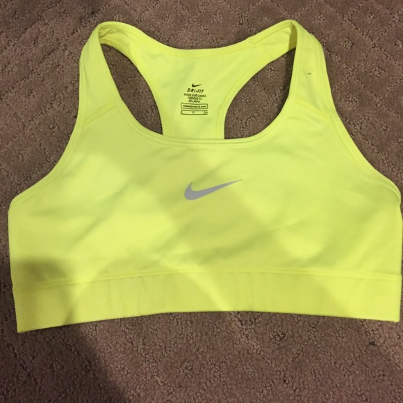 Nike Pro Neon Yellow Sports Bra Size Small
