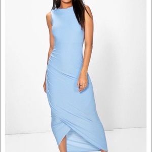 Baby Blue Midi Wrap Dress
